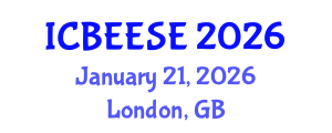 International Conference on Biological, Ecological and Environmental Sciences, and Engineering (ICBEESE) January 21, 2026 - London, United Kingdom