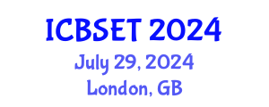 International Conference on Biological Science, Engineering and Technology (ICBSET) July 29, 2024 - London, United Kingdom