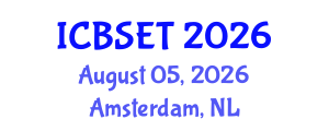 International Conference on Biological Science, Engineering and Technology (ICBSET) August 05, 2026 - Amsterdam, Netherlands