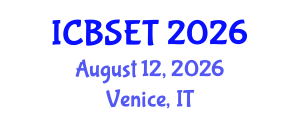 International Conference on Biological Science, Engineering and Technology (ICBSET) August 12, 2026 - Venice, Italy