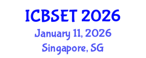International Conference on Biological Science, Engineering and Technology (ICBSET) January 11, 2026 - Singapore, Singapore