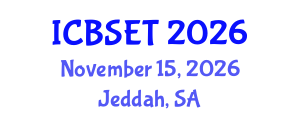 International Conference on Biological Science, Engineering and Technology (ICBSET) November 15, 2026 - Jeddah, Saudi Arabia