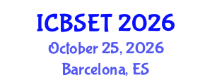 International Conference on Biological Science, Engineering and Technology (ICBSET) October 25, 2026 - Barcelona, Spain