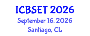 International Conference on Biological Science, Engineering and Technology (ICBSET) September 16, 2026 - Santiago, Chile International Conference on Biological Science, Engineering and Technology (ICBSET) September 16, 2026 - Santiago, Chile