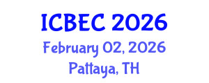 International Conference on Biology, Environment and Chemistry (ICBEC) February 02, 2026 - Pattaya, Thailand International Conference on Biology, Environment and Chemistry (ICBEC) February 02, 2026 - Pattaya, Thailand