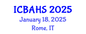 International Conference on Biomedical and Health Sciences (ICBAHS) January 18, 2025 - Rome, Italy