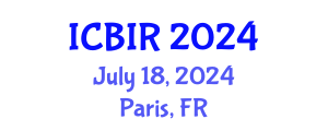 International Conference on Biomedical and Interdisciplinary Research (ICBIR) July 18, 2024 - Paris, France