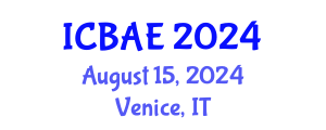 International Conference on Biomedical Applications and Engineering (ICBAE) August 15, 2024 - Venice, Italy