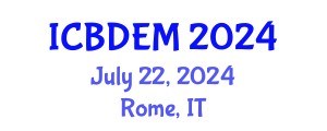 International Conference on Biomedical Device Engineering and Materials (ICBDEM) July 22, 2024 - Rome, Italy