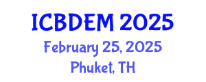 International Conference on Biomedical Device Engineering and Materials (ICBDEM) February 25, 2025 - Phuket, Thailand