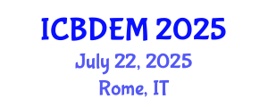 International Conference on Biomedical Device Engineering and Materials (ICBDEM) July 22, 2025 - Rome, Italy