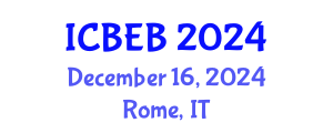 International Conference on Biomedical Engineering and Biosensors (ICBEB) December 16, 2024 - Rome, Italy