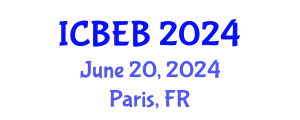 International Conference on Biomedical Engineering and Biosensors (ICBEB) June 20, 2024 - Paris, France