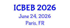 International Conference on Biomedical Engineering and Biosensors (ICBEB) June 24, 2026 - Paris, France