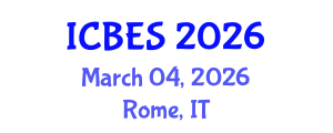 International Conference on Biomedical Engineering and Systems (ICBES) March 04, 2026 - Rome, Italy