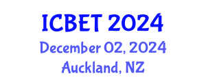 International Conference on Biomedical Engineering and Technology (ICBET) December 02, 2024 - Auckland, New Zealand