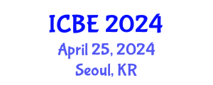 International Conference on Biomedical Engineering (ICBE) April 25, 2024 - Seoul, Republic of Korea