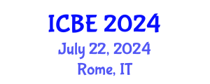 International Conference on Biomedical Engineering (ICBE) July 22, 2024 - Rome, Italy