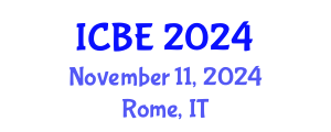 International Conference on Biomedical Engineering (ICBE) November 11, 2024 - Rome, Italy