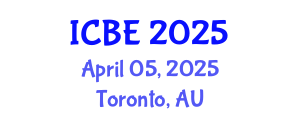 International Conference on Biomedical Engineering (ICBE) April 05, 2025 - Toronto, Australia