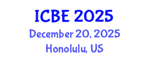International Conference on Biomedical Engineering (ICBE) December 20, 2025 - Honolulu, United States