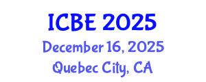 International Conference on Biomedical Engineering (ICBE) December 16, 2025 - Quebec City, Canada