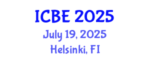 International Conference on Biomedical Engineering (ICBE) July 19, 2025 - Helsinki, Finland