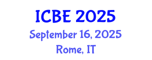 International Conference on Biomedical Engineering (ICBE) September 16, 2025 - Rome, Italy