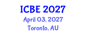 International Conference on Biomedical Engineering (ICBE) April 03, 2027 - Toronto, Australia International Conference on Biomedical Engineering (ICBE) April 03, 2027 - Toronto, Australia