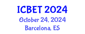 International Conference on Bioscience Engineering and Technology (ICBET) October 24, 2024 - Barcelona, Spain