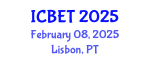 International Conference on Bioscience Engineering and Technology (ICBET) February 08, 2025 - Lisbon, Portugal