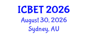 International Conference on Bioscience Engineering and Technology (ICBET) August 30, 2026 - Sydney, Australia