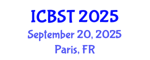 International Conference on BioSensing Technology (ICBST) September 20, 2025 - Paris, France