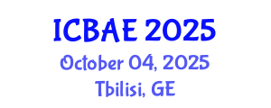 International Conference on Biosystems and Agricultural Engineering (ICBAE) October 04, 2025 - Tbilisi, Georgia