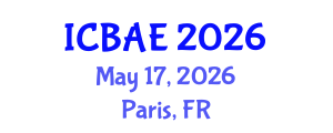 International Conference on Biosystems and Agricultural Engineering (ICBAE) May 17, 2026 - Paris, France