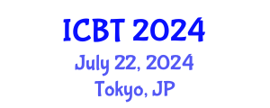 International Conference on Biotechnology (ICBT) July 22, 2024 - Tokyo, Japan