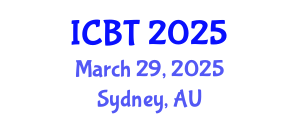 International Conference on Biotechnology (ICBT) March 29, 2025 - Sydney, Australia