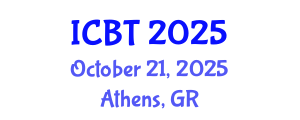 International Conference on Biotechnology (ICBT) October 21, 2025 - Athens, Greece