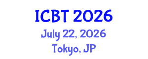 International Conference on Biotechnology (ICBT) July 22, 2026 - Tokyo, Japan