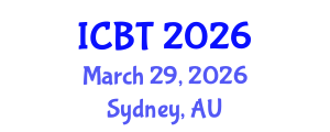 International Conference on Biotechnology (ICBT) March 29, 2026 - Sydney, Australia