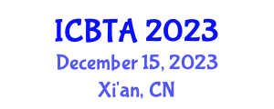 International Conference on Blockchain Technology and Applications (ICBTA) December 15, 2023 - Xi'an, China International Conference on Blockchain Technology and Applications (ICBTA) December 15, 2023 - Xi'an, China