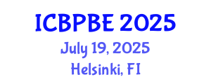 International Conference on Building Physics and Built Environment (ICBPBE) July 19, 2025 - Helsinki, Finland