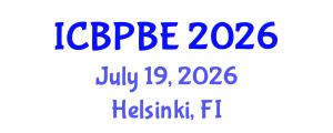 International Conference on Building Physics and Built Environment (ICBPBE) July 19, 2026 - Helsinki, Finland