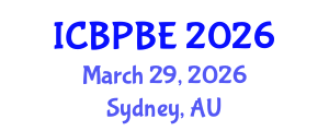 International Conference on Building Physics and Built Environment (ICBPBE) March 29, 2026 - Sydney, Australia