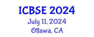 International Conference on Building Science and Engineering (ICBSE) July 11, 2024 - Ottawa, Canada