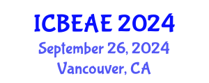 International Conference on Built Environment, Architecture and Engineering (ICBEAE) September 26, 2024 - Vancouver, Canada