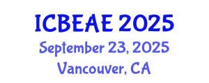 International Conference on Built Environment, Architecture and Engineering (ICBEAE) September 23, 2025 - Vancouver, Canada