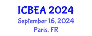 International Conference on Business and Economic Analysis (ICBEA) September 16, 2024 - Paris, France