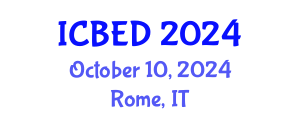 International Conference on Business and Entrepreneurship Development (ICBED) October 10, 2024 - Rome, Italy