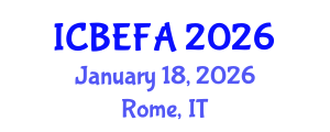 International Conference on Business, Economics and Financial Applications (ICBEFA) January 18, 2026 - Rome, Italy